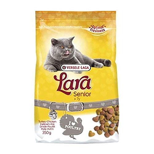 Global Pienso para Gatos 350 grs | Comida para Gatos Lara con Pavo y Pollo | Alimento seco para Gatos Mayores o Ancianos