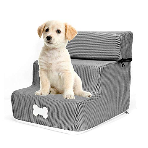 globalqi-homeland Escalera para Mascotas Desmontable Equipo para Mascotas súper Suave para Gatos y Perros en Tres escaleras Desmontables y Lavables