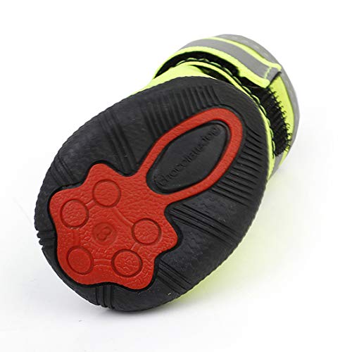 GLZKA Zapatos del Perro de Agua para los Perros pequeños no del resbalón de Perro Botas de la Pata Protector Zapatos del Animal doméstico Wear-Resistant con Reflectante,S