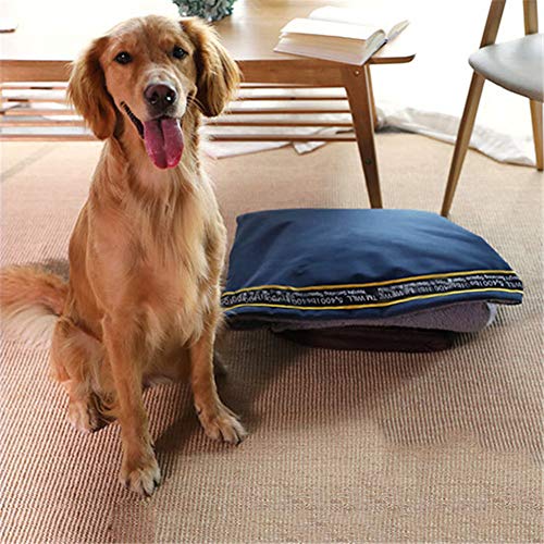 GODGETS 2 in 1 Cama de Perro, Saco de Dormir, Estera para Perros, Teddy Fleece, Cama y Edredón para Perros y Gatos，Armada，60×50×33 CM，S