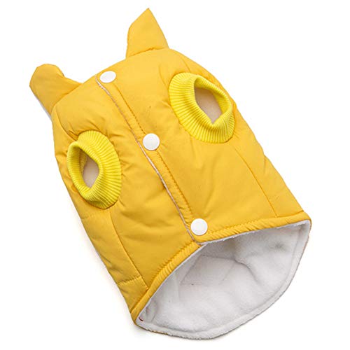 GODGETS Ropa para Mascotas de Navidad Invierno Gruesa Chaleco Caliente Abrigo Chaqueta para Mascotas Gato Perro Amarillo M