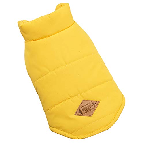 GODGETS Ropa para Mascotas de Navidad Invierno Gruesa Chaleco Caliente Abrigo Chaqueta para Mascotas Gato Perro Amarillo M