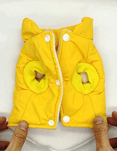 GODGETS Ropa para Mascotas de Navidad Invierno Gruesa Chaleco Caliente Abrigo Chaqueta para Mascotas Gato Perro Amarillo M