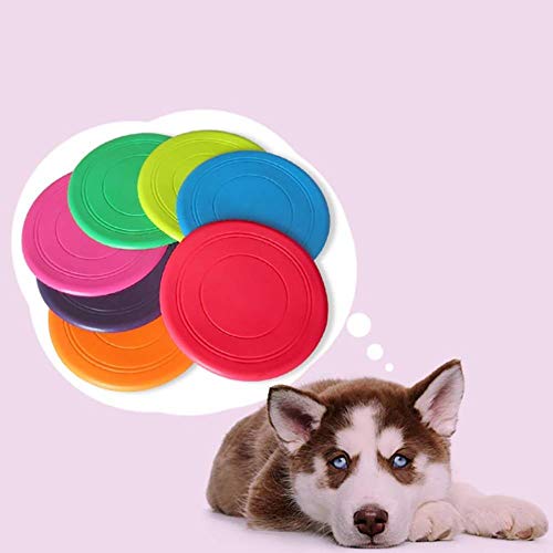 GOUSHENG Frisbees Perros Juguetes Disco Volador, Frisbees, Paquete De 7, Entrenamiento De Platillos Voladores Interactivos 60% Más Livianos Que Los Discos Voladores Estándar, Colores Surtidos Aleatori