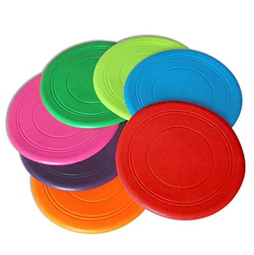 GOUSHENG Frisbees Perros Juguetes Disco Volador, Frisbees, Paquete De 7, Entrenamiento De Platillos Voladores Interactivos 60% Más Livianos Que Los Discos Voladores Estándar, Colores Surtidos Aleatori