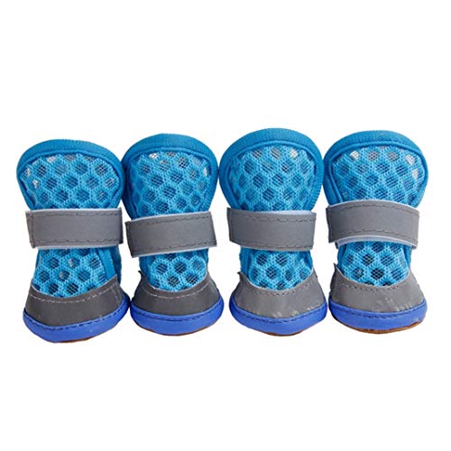 GOWINEU Zapatos para Perros Mascotas Botas Reflectantes para Perros Gato Chihuahua Cachorro Yorkshire Caniche Bichon Pug Bulldog francés Zapatos para Mascotas