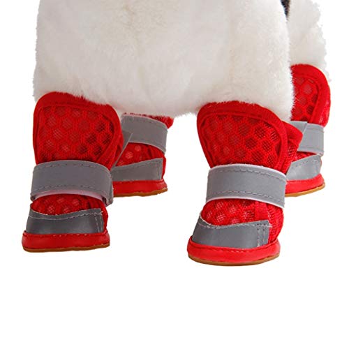 GOWINEU Zapatos para Perros Mascotas Botas Reflectantes para Perros Gato Chihuahua Cachorro Yorkshire Caniche Bichon Pug Bulldog francés Zapatos para Mascotas