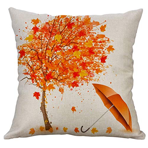 Gspirit 4 Pack otoño Arce Bicicleta Algodón Lino Throw Pillow Case Funda de Almohada para Cojín 45x45 cm