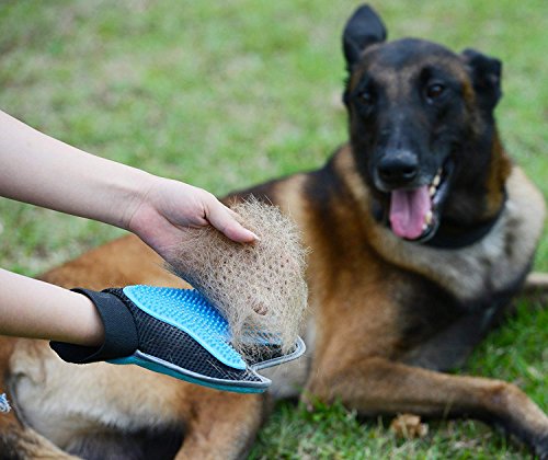 Guante Cepillo Manopla para Mascotas, Retiro del Pelo para Limpieza Suave y Eficiente de Mascotas, Aparato de Masaje para Mascotas con Pelo Largo y Corto, Perros, Gatos, Conejo etc. (Dos Unidades)