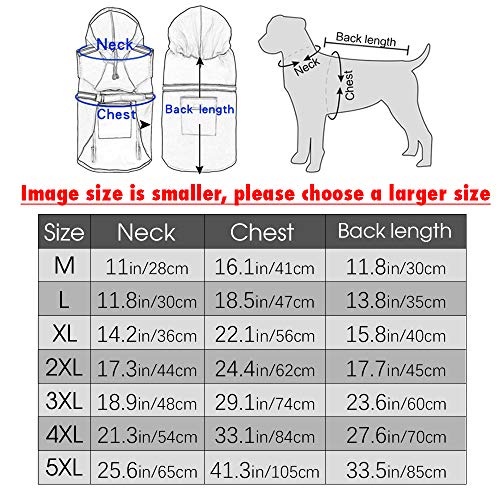 gudong Perro Chubasqueros-Abrigo Impermeable para Perros Ligero con Tira Reflectante para Perros medianos Grandes pequeños (Amarillo L)