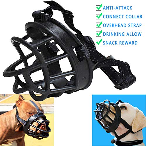 Gulunmun Bozal Ajustable para Perros Malla Suave de Silicona Transpirable Canasta Fuerte Bozales pequeños y Grandes para Boca de Perro Accesorios para Entrenamiento de Mascotas-S,