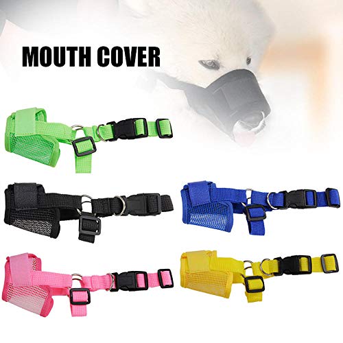 Gulunmun Cubiertas de la Boca del Perro Bozal de Malla Suave Ajustable para Perros pequeños, medianos y Grandes Cubierta de la Boca de Malla Transpirable para Perros Protege al Perro: Azul Oscuro, XL