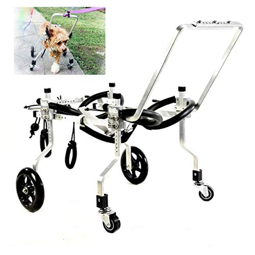 GZX-Dog Silla De Ruedas para Perro Aleación De Aluminio 4 Ruedas Fácil Ensamble para Rehabilitación De Piernas para Perros Pequeños con Minusvalía Ser Aplicable 20-40KG