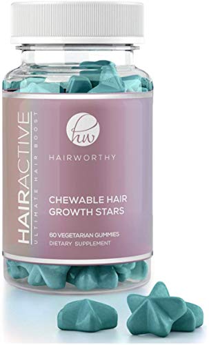 Hairworthy – Acción rápida crecimiento del cabello masticables Vitaminas. Suplemento Natural para el pelo largo con aceite de coco, Biotina y Ácido Fólico.