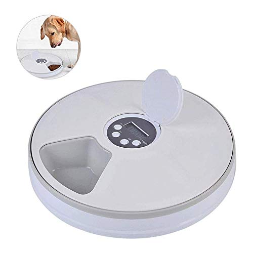 Hammer Los alimentadores automáticos for Mascotas, 6-Meal Perro y Gato alimentador con Temporizador programable Digital y la música, la porción de Control, en seco o Semi-húmedo del Perrito/Gatito /