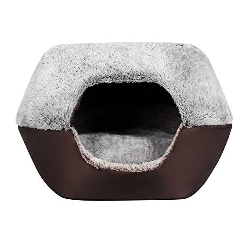 HAODEE Caseta para Gatos de Doble Uso Caliente Plegable extraíble y Lavable Cama de casa para Gatos M