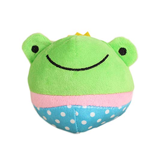 HAODEE Juguetes para Mascotas Forma de Rana Verde Squeak Sonido Masticar Juguete para Perro Gato Peluche 10 * 10 cm