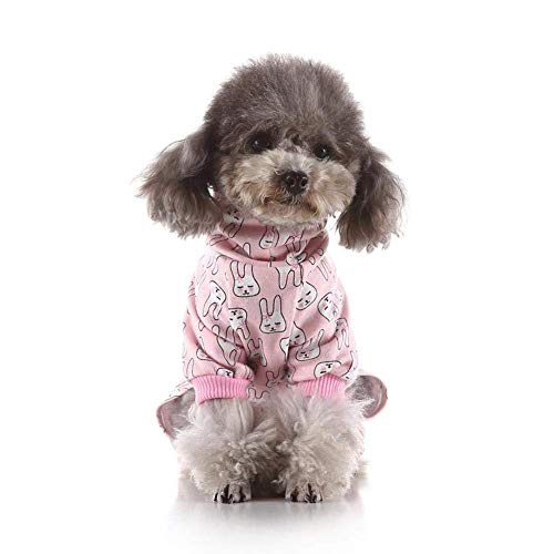 HAODEE Pijamas para Mascotas diseño Lindo Ropa de Dormir de algodón Suave para pequeños y medianos de Punto Lindo Conejo Perro Gato Ropa ingeniosa Chic Agradable XL