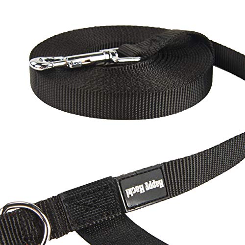 HAPPY HACHI Correa para Perro Larga Correas Adiestramiento para Perros Mediano Grande con Asa Acolchada Ideal para Paseo Mascota Entrenamiento(Longitud 6m, Nero)