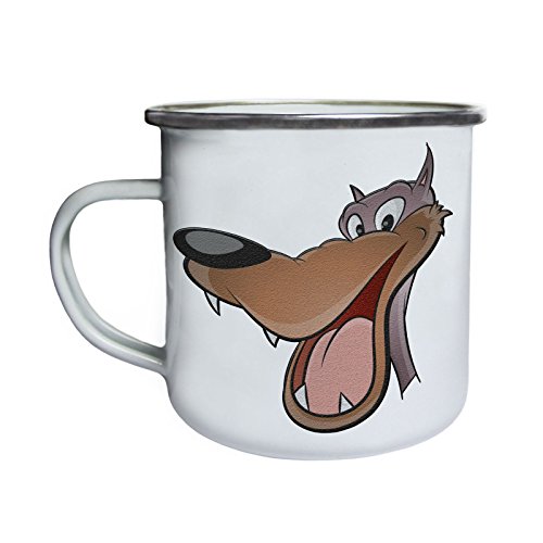 Happy Smile Dog Face Retro, lata, taza del esmalte 10oz/280ml y565e