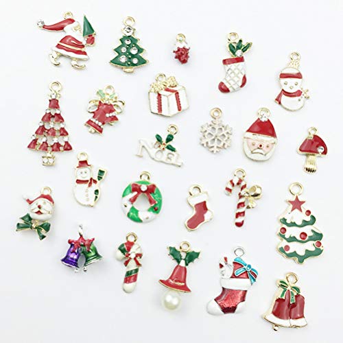 Healifty - 23 Colgantes de Navidad para Manualidades, Collar, joyería, decoración de Navidad