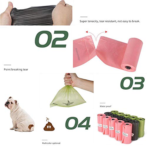 HEELPPO Bolsas Caca Perro Bolsas Biodegradables Perro Bolsas Perro Biodegradables Bolsa Perro Bolsa Caca Perro Bolsas Perro Bolsas Caca Perro Biodegradable Pink