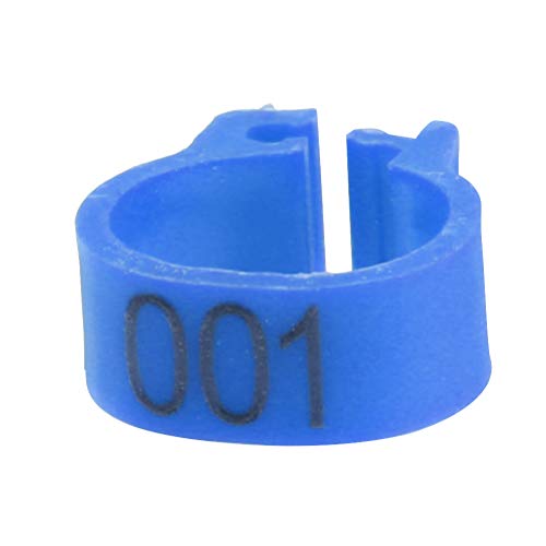 HelloCreate 100pcs/bolsa de Anillos para Patas de Aves de Corral 8 mm 001-100 de plástico numerado con Letras de Palomas y pájaros (Rojo)