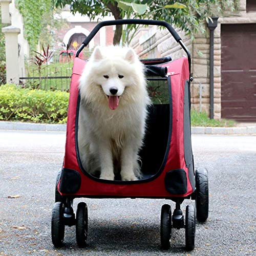 HFJKD Cochecitos de Perro Cochecito de Gato Cochecito de bebé, Cochecito de 4 Ruedas, Carros de Carrito de Gato Plegables para salientes medianos Grandes, Carga de 55 kg