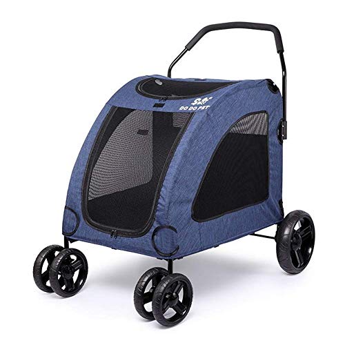 HFJKD Cochecitos de Perro Cochecito de Gato Cochecito de bebé, Cochecito de 4 Ruedas, Carros de Carrito de Gato Plegables para salientes medianos Grandes, Carga de 55 kg