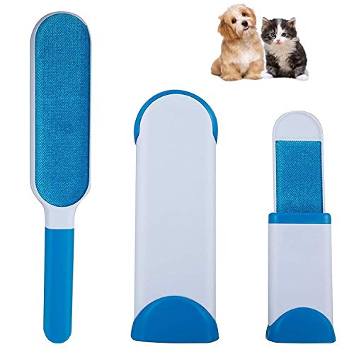 HJ Removedor de Pelo de Mascotas, Removedor Lint Afeitadora Tela, Cepillos de Piels para Mascotas con Base Autolimpiador, Depilador de Perros y Gatos, para Ropa, Muebles, Coche, Sofá, Alfombras