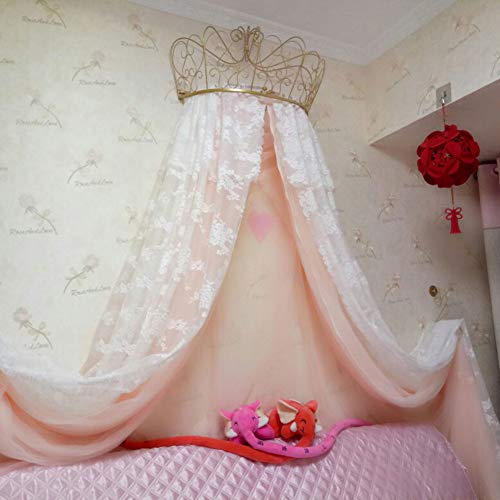 HOMEJYMADE Corona la cúpula mosquitera,Doseles de Cama de la Princesa Niños casa Princesa la Tienda del Juego de Estrellas Brillantes Caliente EN Instagram-E 47inch