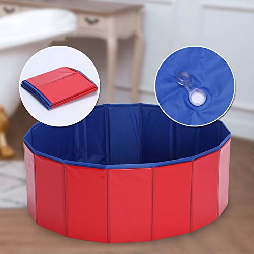 HONGBI Piscina Perros y Gatos Bañera Plegable PVC Antideslizante y Resistente al Desgaste,Adecuado para Interior Exterior al Aire Rojo L