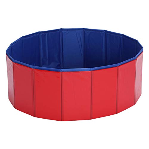 HONGBI Piscina Perros y Gatos Bañera Plegable PVC Antideslizante y Resistente al Desgaste,Adecuado para Interior Exterior al Aire Rojo L