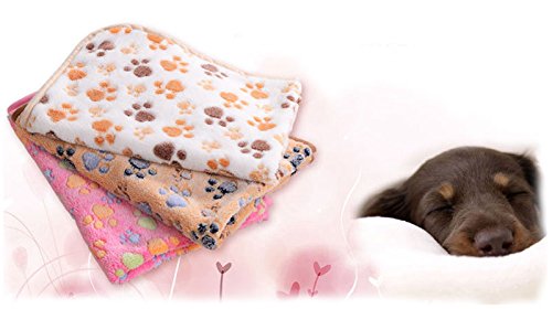 Hosaire Acolchado del Animal doméstico Suave cálida Mascota Pata de impresión sueño Mascota Perro Gato Manta cojín Mat 60 * 40 CM Rose