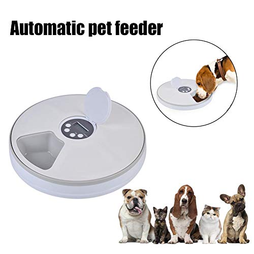 Hualieli Alimentadores Automáticos del Animal Doméstico 6 Comidas Triturador No Tripulados Máquina De Alimentación En Seco O Semi-húmedo Cachorro Gatito Conejito Dispensador De Perro Y El Alimentador