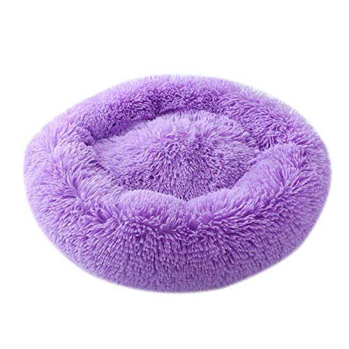 huangThroStore Cama calmante para Perros y Gatos, Cama de Felpa para Cachorros y Perros, café, 50cm