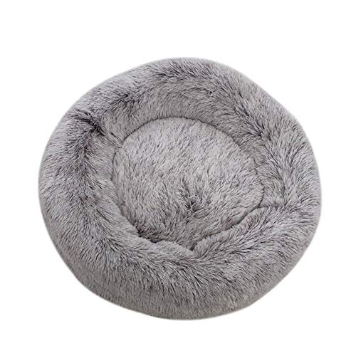 huangThroStore Cama calmante para Perros y Gatos, Cama de Felpa para Cachorros y Perros, café, 50cm