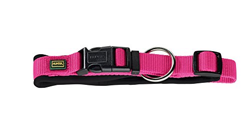 HUNTER Collar Neopren Vario Plus, XX-Small, 30 x 35 cm, Nailon Raspberry/Neopren Negro/Rosa