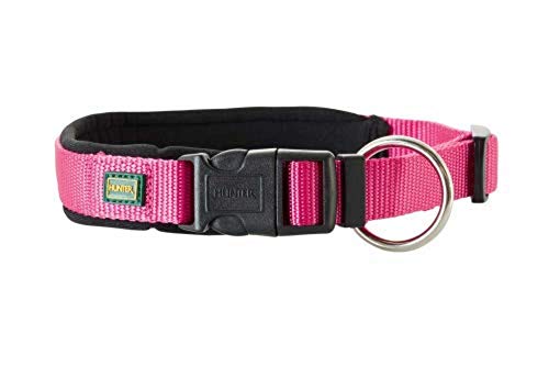 HUNTER Collar Neopren Vario Plus, XX-Small, 30 x 35 cm, Nailon Raspberry/Neopren Negro/Rosa