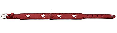 HUNTER Collar para Perros Magic Star, Cuero, Rojo/Negro, 50