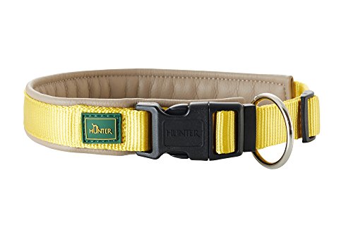 HUNTER Collar Sevilla Vario Plus de Nailon, 35-40 cm, 20 mm, Color Amarillo y Poliuretano