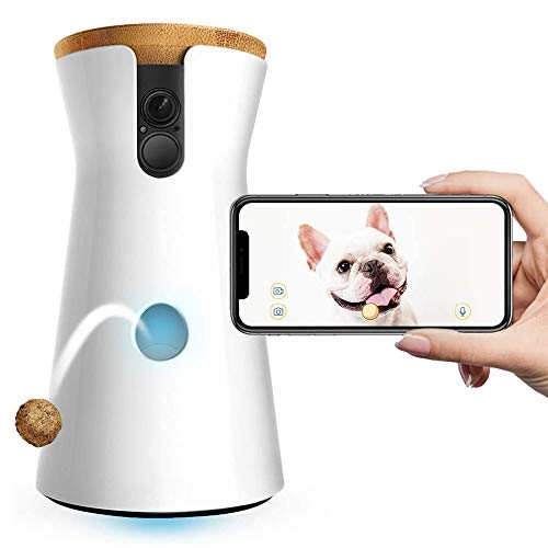 HWZQHJY Cámara interactiva for Mascotas de baterías for cámaras Full HD WiFi Mascotas con 2-Way-Audio, Que Lanza Treat, visión Nocturna y alertas de Barking, diseñados for los Perros