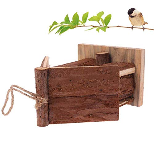 Hxsm Pajarera De Madera JardíN Colgante Al Aire Libre Decoraciones del Patio ArtesaníA Pajarera De Madera Personalizado Doble Oblicua Casa De PáJaros Suministros De JardineríA Al Aire Libre-De Madera