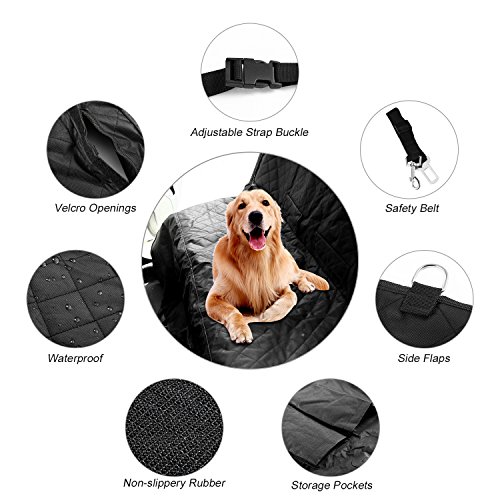 ICOCO Funda Protector de Coche para Mascota Perro Gato Impermeable de Asiento Trasero