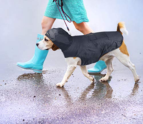 Idepet Chubasquero para perros con capucha y cuello,Poncho impermeable para lluvia para perros Chaqueta de lluvia para perros Sudaderas a prueba de viento perros pequeños, medianos y grandes