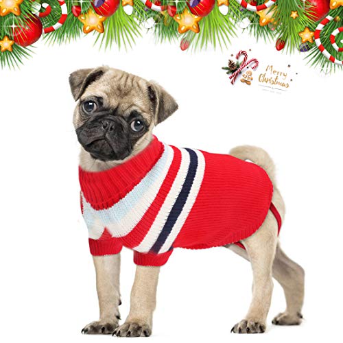 Idepet Disfraz Gato, Trajes para Perros para Gatos Pequeños y Medianos Disfraz para Invierno Navidad (M, Rojo)