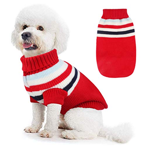 Idepet Disfraz Gato, Trajes para Perros para Gatos Pequeños y Medianos Disfraz para Invierno Navidad (M, Rojo)