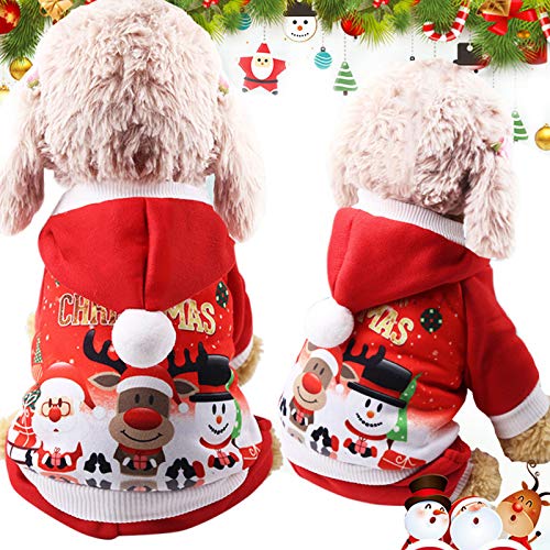 Idepet Perro Gato Sudadera con Capucha Abrigo de Invierno cálido otoño Invierno de Mascota Ropa para Perros de algodón con botón Mono de Perro para Cachorros de Perros pequeños