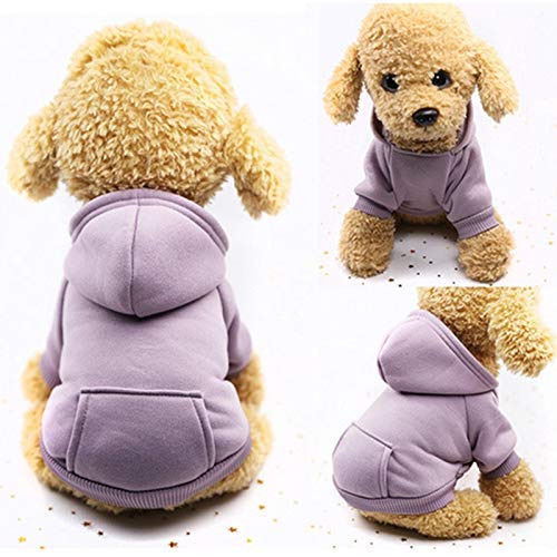 Idepet Perro Gato Sudadera con Capucha Mascota Cálido Abrigo de Invierno Ropa de algodón para Perros con Bolsillo Exterior para Perros pequeños