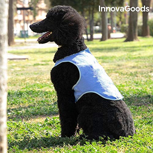 InnovaGoods IG813994 Chaleco Refrescante para Mascotas Medianas, M, Azul